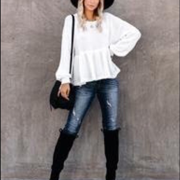 Vici Tops - VICI: Roast Marshmallows Thermal Peplum Top